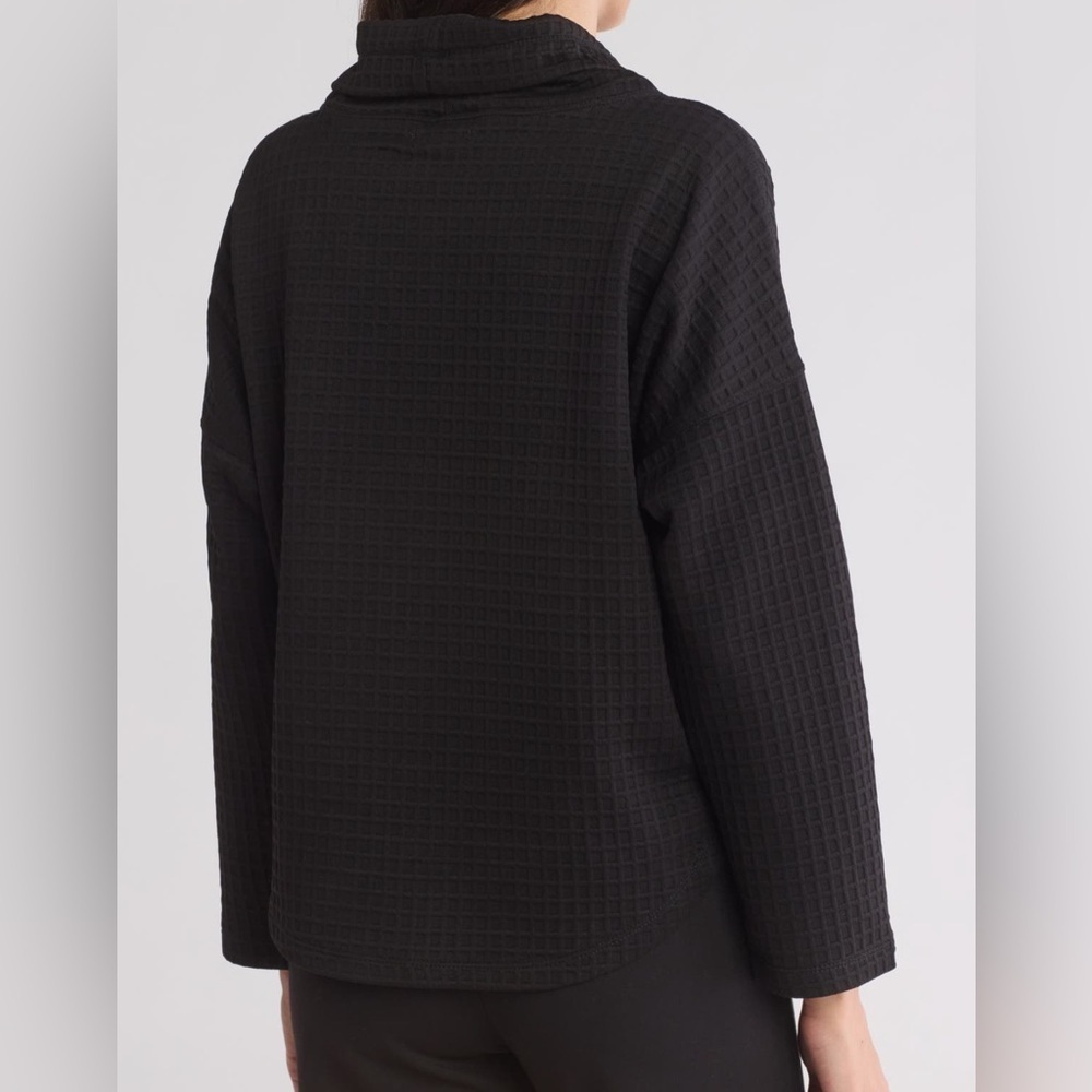 Max Studio Funnel Neck Waffle Knit Pullover - Picture 2 of 4